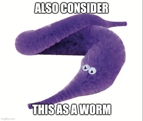 Worm on a string | ALSO CONSIDER THIS AS A WORM | image tagged in worm on a string | made w/ Imgflip meme maker