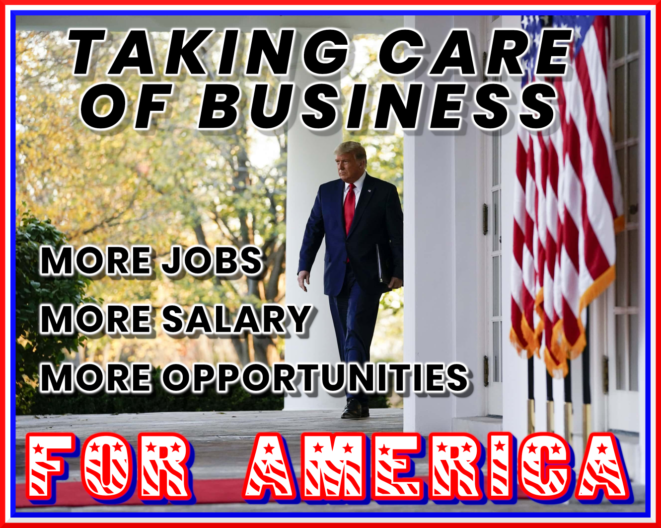 TRUMP TAKES CARE OF BUSINESS Blank Meme Template