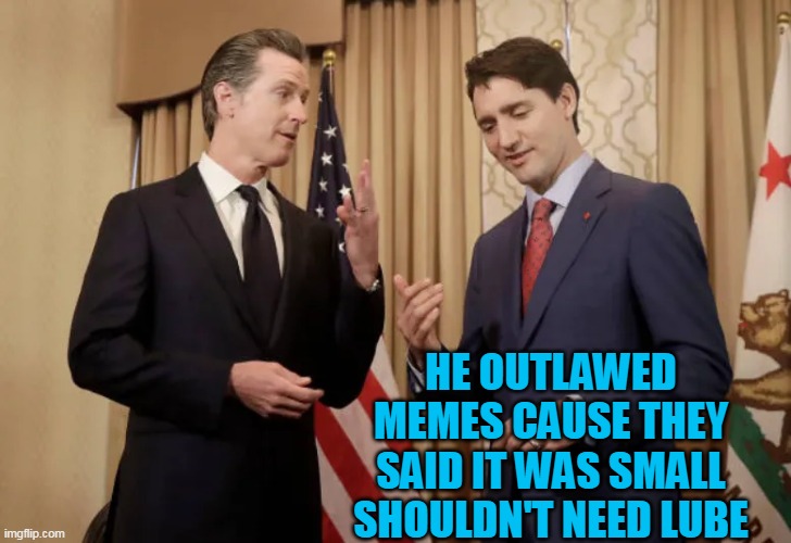 HE OUTLAWED MEMES CAUSE THEY SAID IT WAS SMALL SHOULDN'T NEED LUBE | made w/ Imgflip meme maker