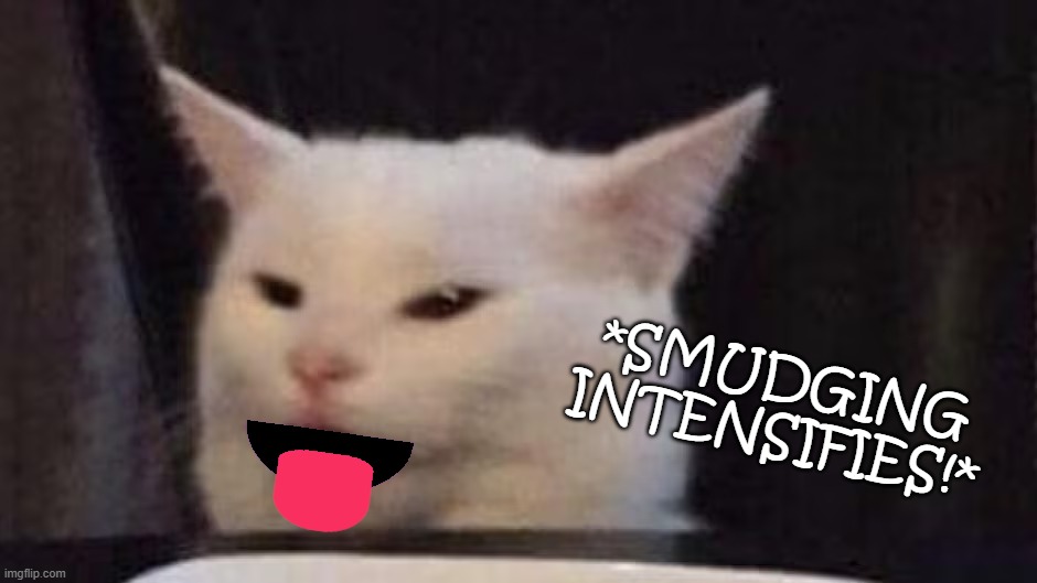 Smudging Intensifies post reply | *SMUDGING INTENSIFIES!* | image tagged in smudge the cat,comment | made w/ Imgflip meme maker