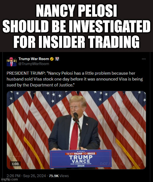 President Trump Goes There: Nancy Pelosi “Should Be Prosecuted” for Her Insider Trading | NANCY PELOSI SHOULD BE INVESTIGATED FOR INSIDER TRADING | image tagged in criminal,pelosi,insider trading | made w/ Imgflip meme maker