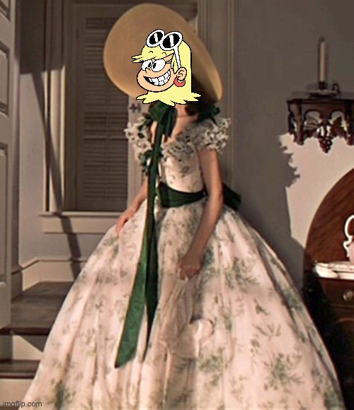 Leni Loud as Scarlett O'Hara | image tagged in gone with the wind,movie,the loud house,nickelodeon,dress,pretty girl | made w/ Imgflip meme maker