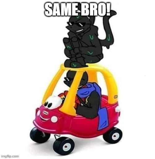 Error and Nightmare with a car | SAME BRO! | image tagged in error and nightmare with a car | made w/ Imgflip meme maker