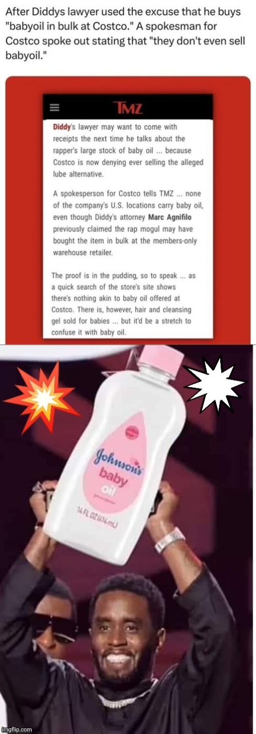 P Diddy buys baby oil in bulk | image tagged in diddy | made w/ Imgflip meme maker