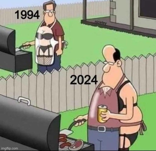 Changing times | image tagged in 2024,barbecue | made w/ Imgflip meme maker