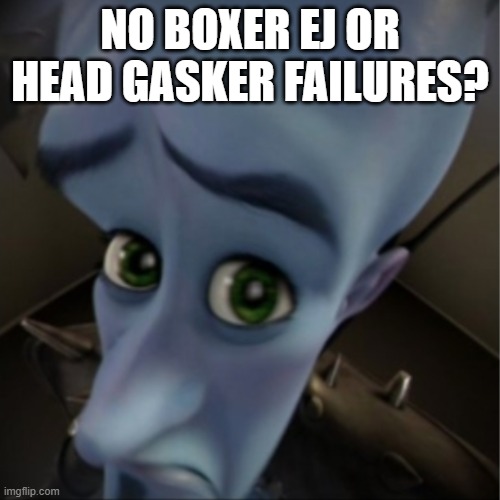 Megamind peeking | NO BOXER EJ OR HEAD GASKER FAILURES? | image tagged in megamind peeking | made w/ Imgflip meme maker