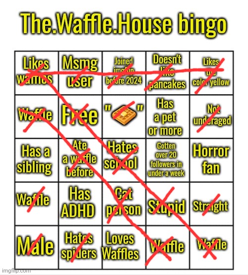 Waffle | image tagged in the waffle house bingo | made w/ Imgflip meme maker