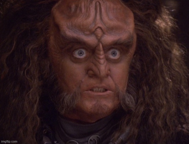 Gowron, His eyes crazy. | image tagged in gowron his eyes crazy | made w/ Imgflip meme maker