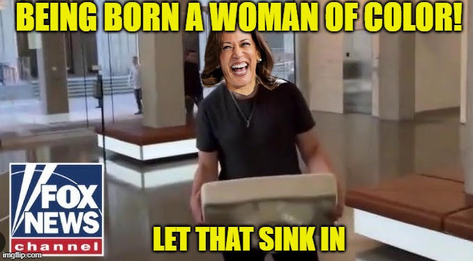 Kamala's greatest accomplishment | BEING BORN A WOMAN OF COLOR! LET THAT SINK IN | image tagged in kamala harris,vice president,maga,make america great again,diversity,color | made w/ Imgflip meme maker