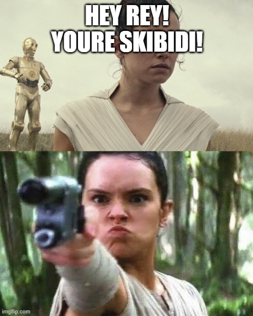 Star wars | HEY REY! YOURE SKIBIDI! | image tagged in star wars,skibidi | made w/ Imgflip meme maker