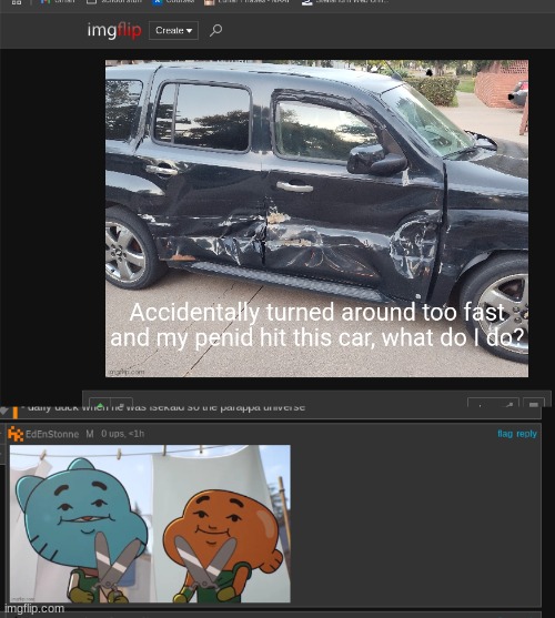 wild | image tagged in car,penid,the amazing world of gumball | made w/ Imgflip meme maker