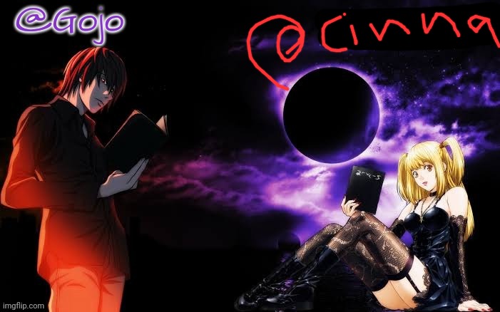 Gojo and Cinna death note announcement template | made w/ Imgflip meme maker