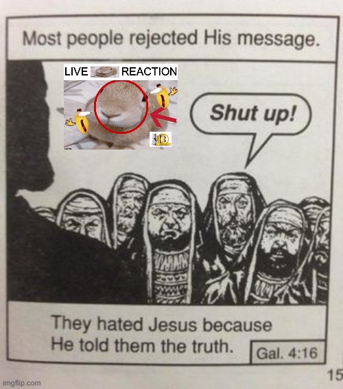 Slungus | image tagged in they hated jesus meme | made w/ Imgflip meme maker