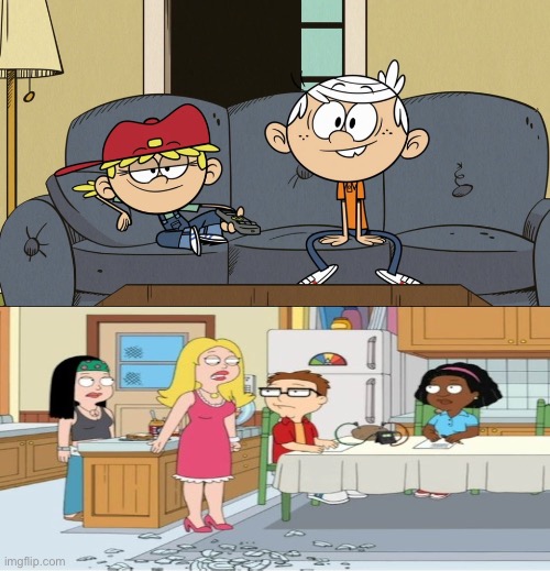 Lincoln and Lana Watch American Dad! | image tagged in lincoln loud,the loud house,nickelodeon,paramount,tv,tv show | made w/ Imgflip meme maker