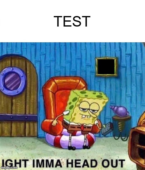 TEST | image tagged in memes,spongebob ight imma head out | made w/ Imgflip meme maker