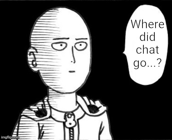 Revive me chat | Where did chat go...? | image tagged in saitama | made w/ Imgflip meme maker