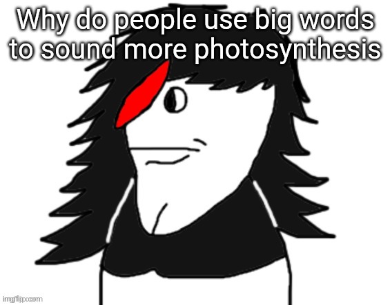 Butt nugget | Why do people use big words to sound more photosynthesis | image tagged in butt nugget | made w/ Imgflip meme maker