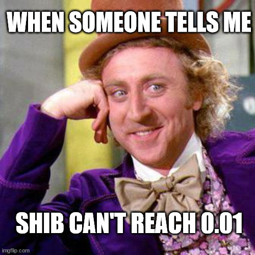 Willy Wonka Blank | WHEN SOMEONE TELLS ME; SHIB CAN'T REACH 0.01 | image tagged in willy wonka blank | made w/ Imgflip meme maker