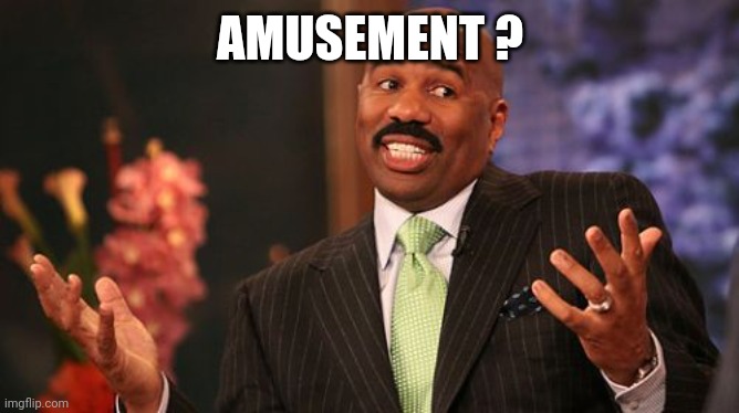 AMUSEMENT ? | image tagged in memes,steve harvey | made w/ Imgflip meme maker