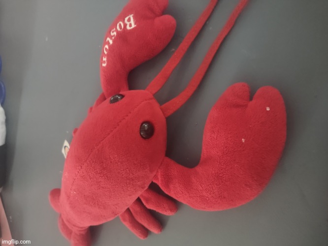 get this plushie to the front page | image tagged in lobster plushie | made w/ Imgflip meme maker