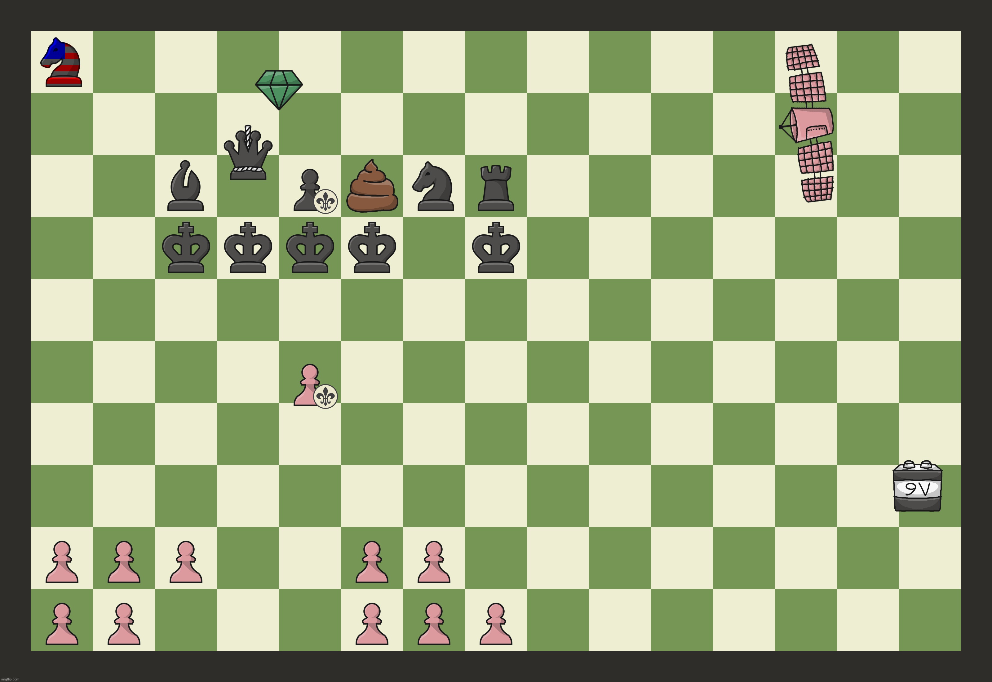 Anarchy Chess part 18 - Black to move; Top comment in 30 minutes decides the move | made w/ Imgflip meme maker