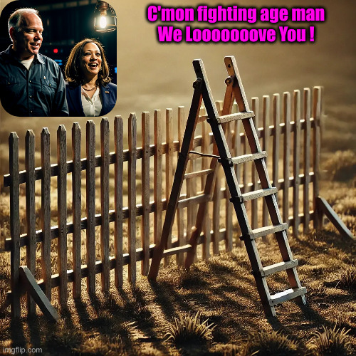 Kamala-lized Supersized Invasion | C'mon fighting age man
We Looooooove You ! | image tagged in kamala harris border fence with governor walz fence,political meme,politics,funny memes,funny | made w/ Imgflip meme maker