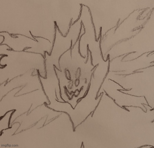 Pov: your OC sees this little black flame creature on their roof at night | image tagged in pitchi | made w/ Imgflip meme maker