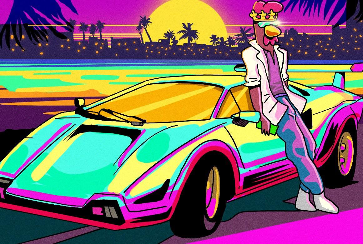 High Quality COQINU vice city Blank Meme Template