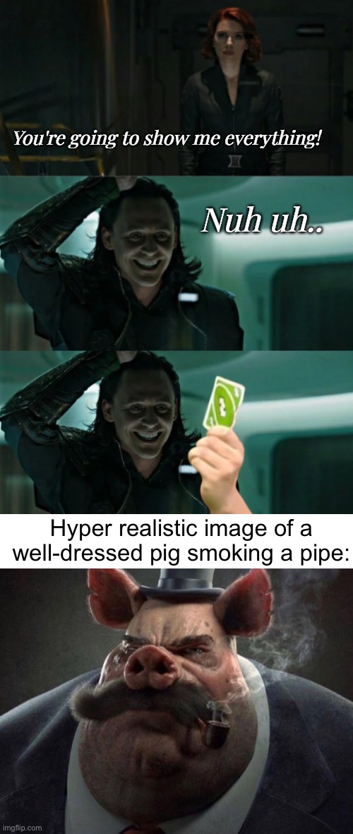 Hyper realistic image of a well-dressed pig smoking a pipe: | image tagged in hyper realistic picture of a smartly dressed pig smoking a pipe | made w/ Imgflip meme maker
