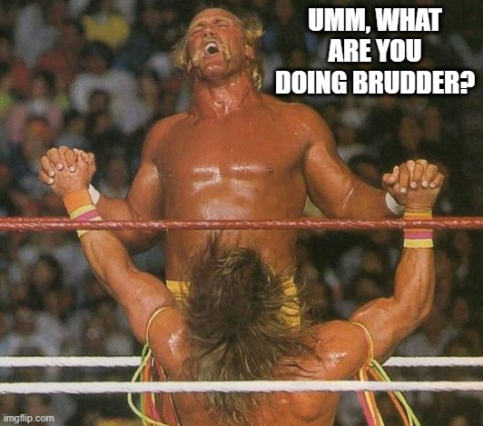 A Whole Lotta Hulk | UMM, WHAT ARE YOU DOING BRUDDER? | image tagged in sex jokes | made w/ Imgflip meme maker