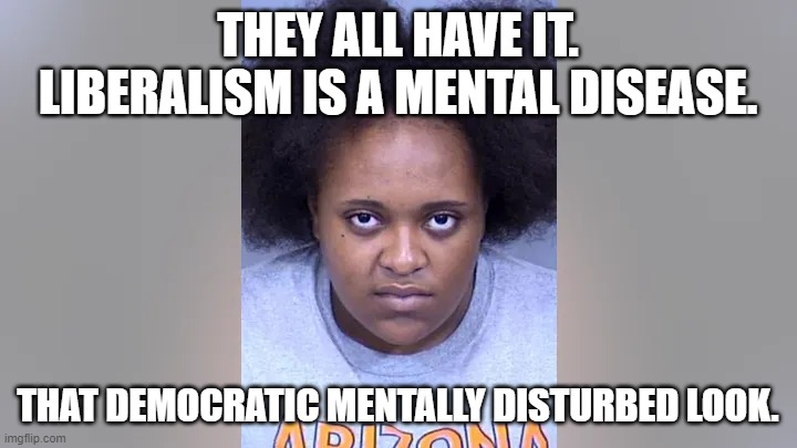 The Democratic Look | THEY ALL HAVE IT. LIBERALISM IS A MENTAL DISEASE. THAT DEMOCRATIC MENTALLY DISTURBED LOOK. | image tagged in the democratic look | made w/ Imgflip meme maker