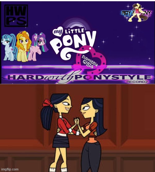 Emma (TRR) and Kitty Dancing to Rainbow Rocks | image tagged in emma trr and kitty dancing to what,total drama,equestria girls,rock music | made w/ Imgflip meme maker