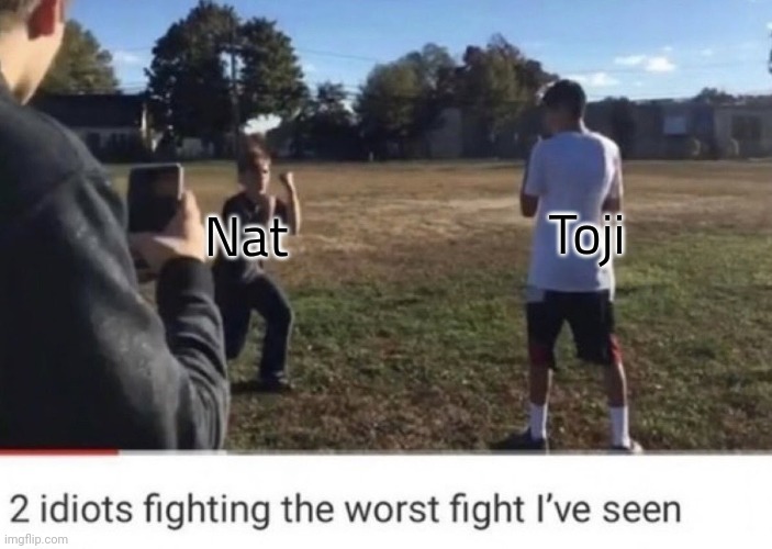 two idiots fighting | Toji; Nat | image tagged in two idiots fighting | made w/ Imgflip meme maker