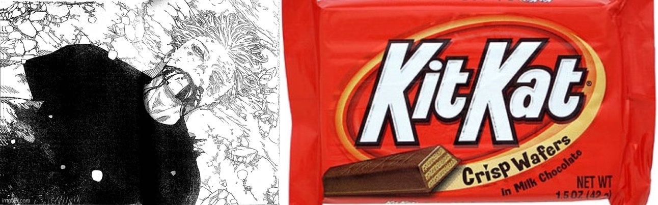 image tagged in dead gojo,kit kat | made w/ Imgflip meme maker
