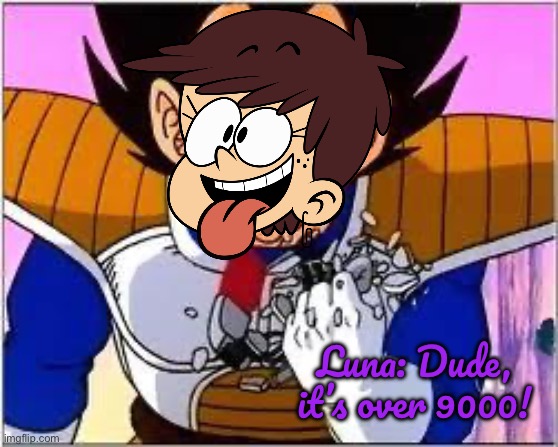 It's Over 9000! (TLH Style) | Luna: Dude, it’s over 9000! | image tagged in its over 9000,dragon ball z,the loud house,nickelodeon,cartoon network,anime | made w/ Imgflip meme maker