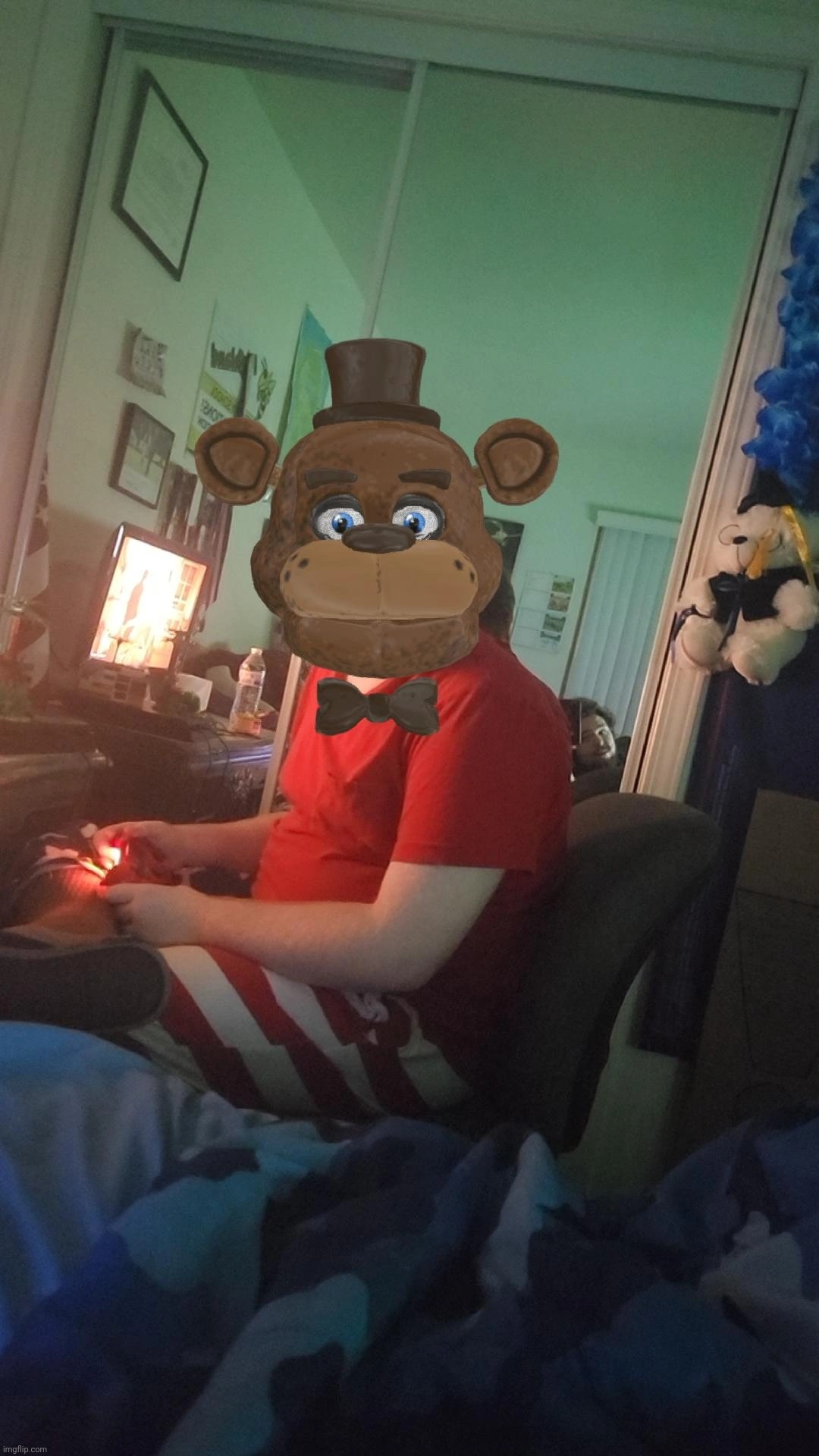 Oi is that Freddy Fazbear? | image tagged in no thats just me lol,pic from my brother | made w/ Imgflip meme maker