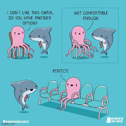 image tagged in octopus,shark,chair,chairs,perfect | made w/ Imgflip meme maker