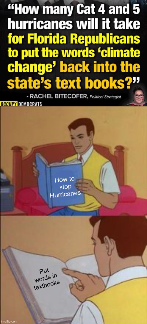 Magic words | How to stop Hurricanes; Put words in textbooks | image tagged in peter parker reading a book,politics lol,memes | made w/ Imgflip meme maker