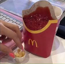 High Quality McKetchup side with fries dip Blank Meme Template