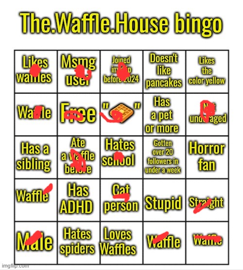 The.waffle.house bingo | image tagged in the waffle house bingo | made w/ Imgflip meme maker