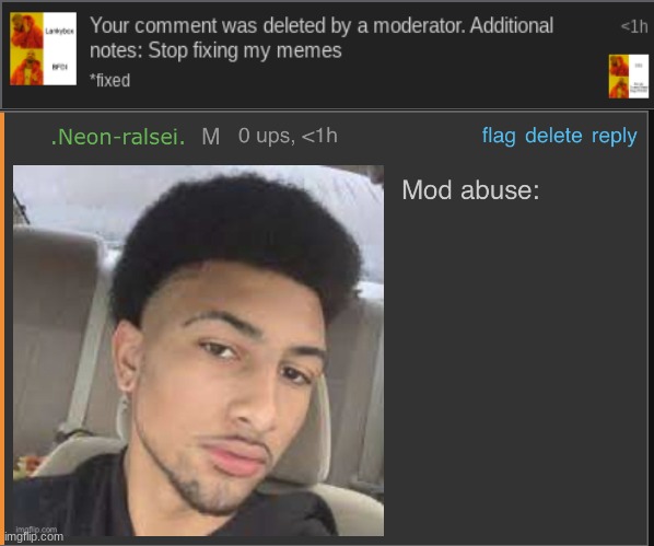 that pain....... | image tagged in mod abuse | made w/ Imgflip meme maker