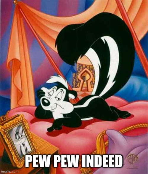 Pepe Le Pew | PEW PEW INDEED | image tagged in pepe le pew | made w/ Imgflip meme maker