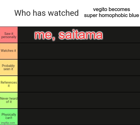 real question | vegito becomes super homophobic blue; me, saitama | image tagged in eeee | made w/ Imgflip meme maker