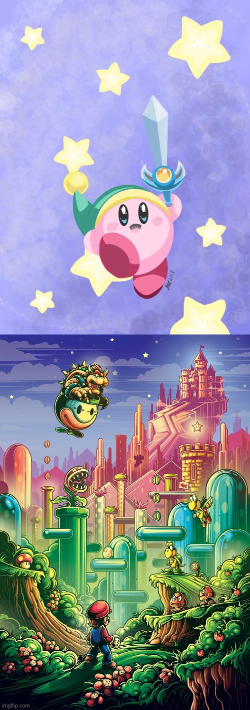 Which looks better | image tagged in kirby,mario,lockscreen | made w/ Imgflip meme maker