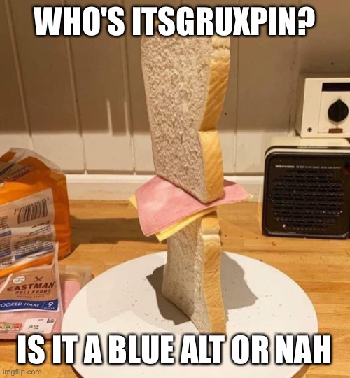 Standwich | WHO'S ITSGRUXPIN? IS IT A BLUE ALT OR NAH | image tagged in standwich | made w/ Imgflip meme maker