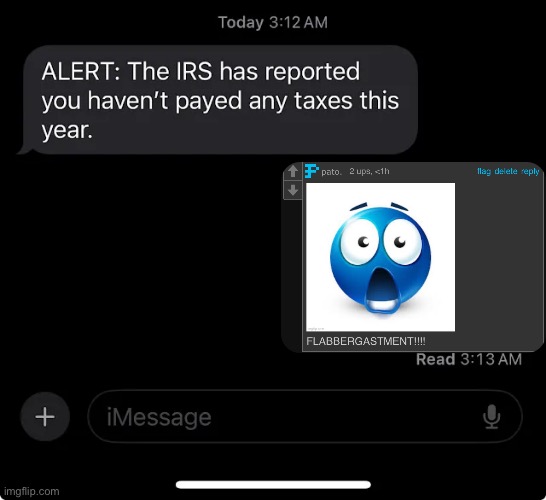 IRS report | image tagged in irs report | made w/ Imgflip meme maker