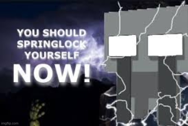 youu should springlock yourself... NOW! | image tagged in youu should springlock yourself now | made w/ Imgflip meme maker