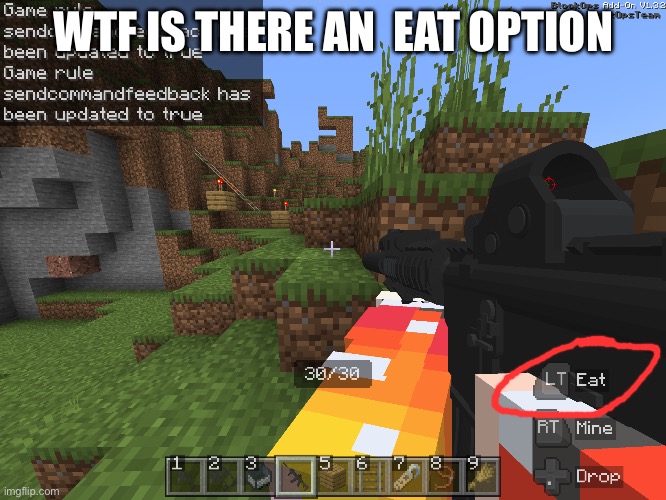 WTF IS THERE AN  EAT OPTION | made w/ Imgflip meme maker