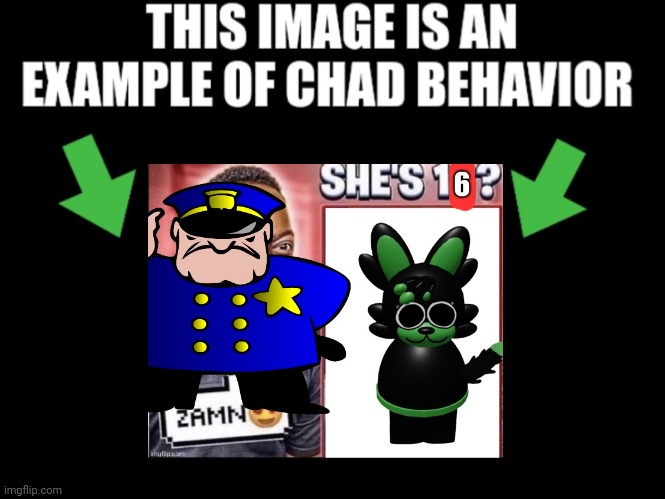 Thank you BenoitX for remaking my meme | image tagged in this image is an example of chad behavior dark mode | made w/ Imgflip meme maker