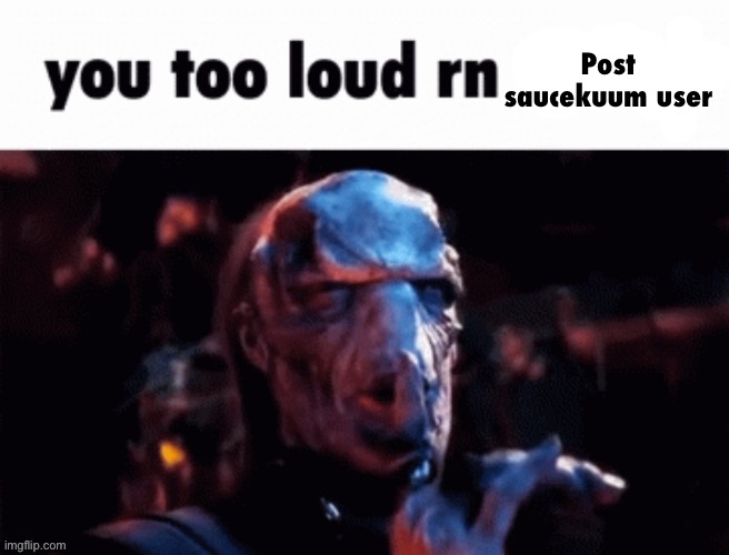 You too loud rn | Post saucekuum user | image tagged in you too loud rn | made w/ Imgflip meme maker